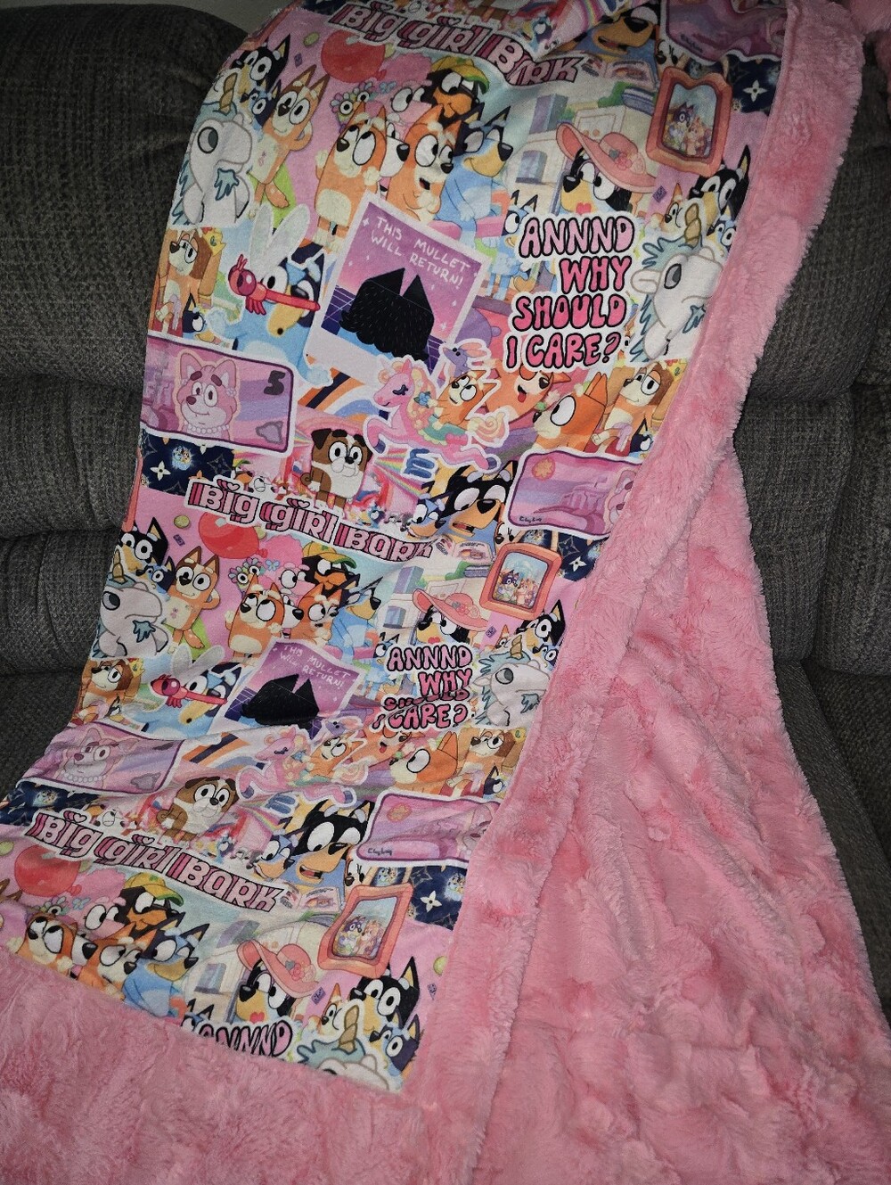 Handmade Bluey Minky Blanket